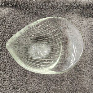 SIGNED Glass Kantarell Bowl by Tapio Wirkkala (1950s vintage)